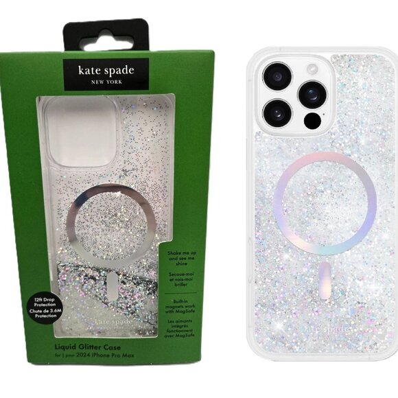 kate spade Case for Apple iPhone 16 Pro Max, Liquid Glitter Waterfall - Picture 7 of 7